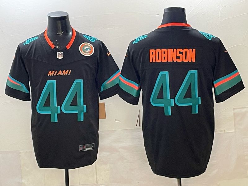 Men 2025 Nike Miami Dolphins #44 Robinson Black Throwback 5th generation Limited NFL Jersey 001